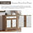 Rustic Vintage Accent Cabinet With Carved Floral Panels, Distressed Wood Sideboard With Drawer & Doors