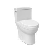 Architectura One-Piece High  Efficiency Elongated Toilet, EPA WaterSense Certified, Seat Included and  Polished Chrome Flush Lever