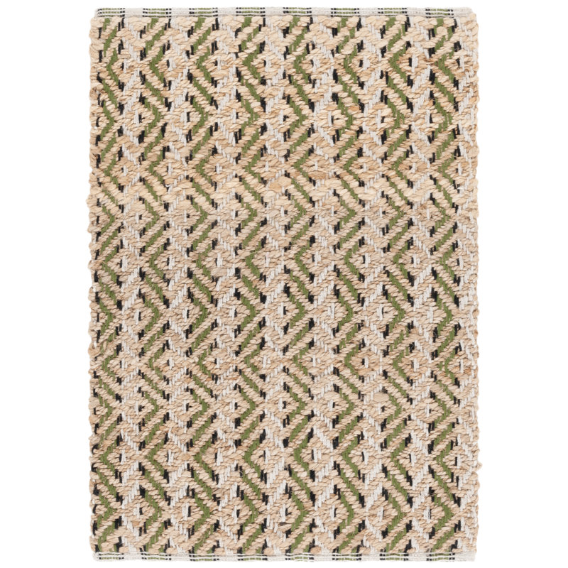 Natural Fiber 661 Flatweave 80% Jute; 20% Cotton Geometric Rug, Rectangle 3' x 5'