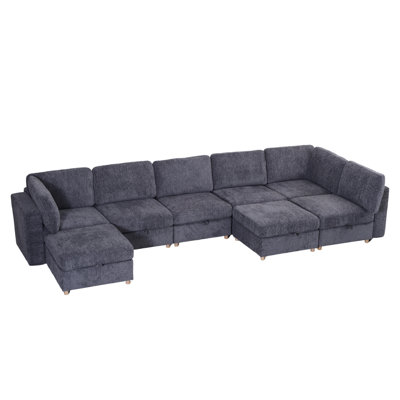 Large Modular Sectional Sofa Seat, Convertible Sofa with Storage