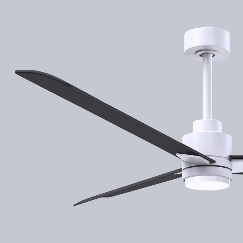 Ventilateur de plafond Alessandra, Noir mat, Blanc mat, 56"