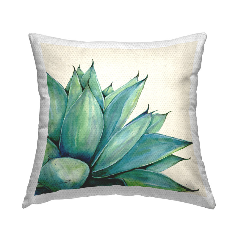 Coussin d'extérieur imprimé vert plante grasse par Stephanie Workman Marrott