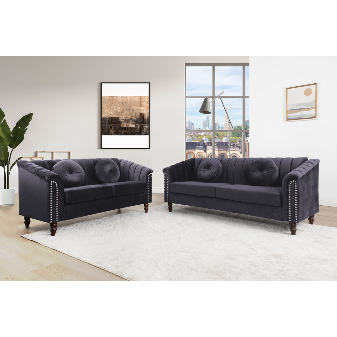 Atlasburg 2 Piece Microfiber Living Room Set Rosdorf Park Upholstery