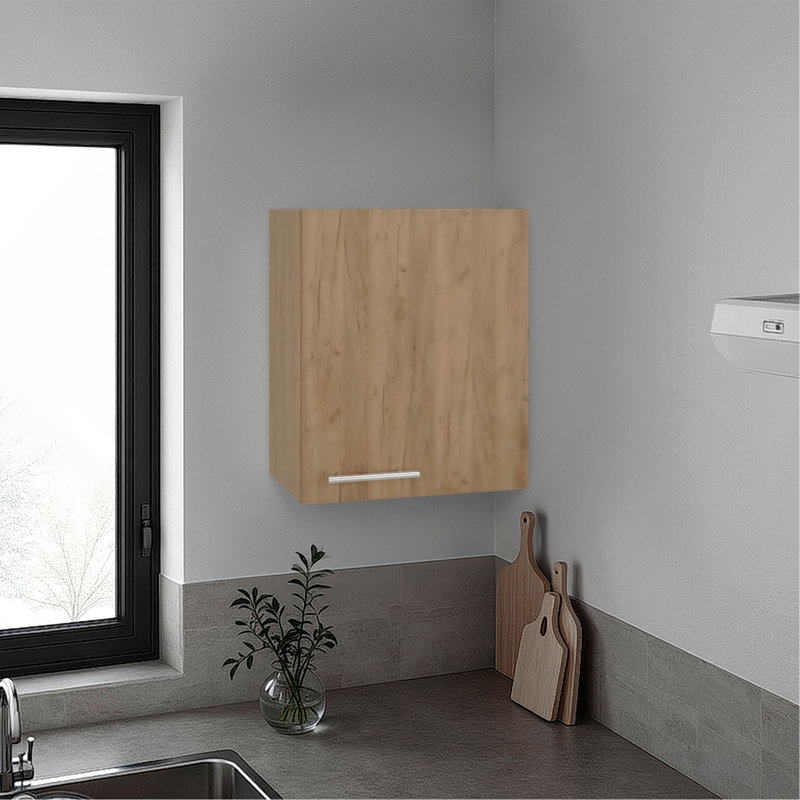 Sterling Wall Cabinet with 1 Door and 2 Shelves, Natural