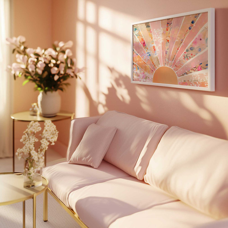 Doux imprimé floral soleil levant, Cadre pour photo simple or brossé, H 12,25 po x l 15,25 po
