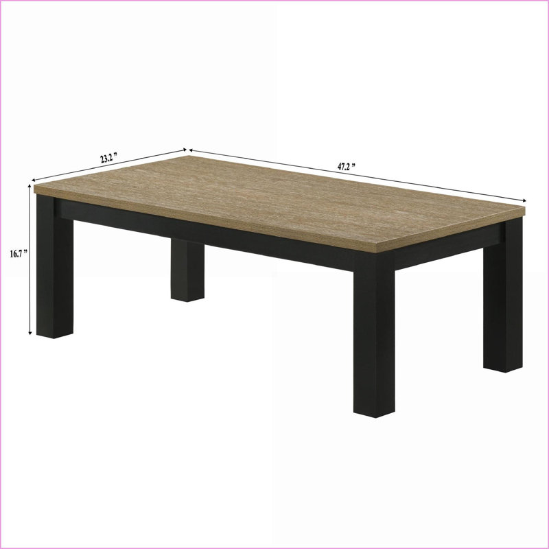Ensemble de tables basses de salon brun et noir 3 pièces - Assemblage facile, design intemporel
