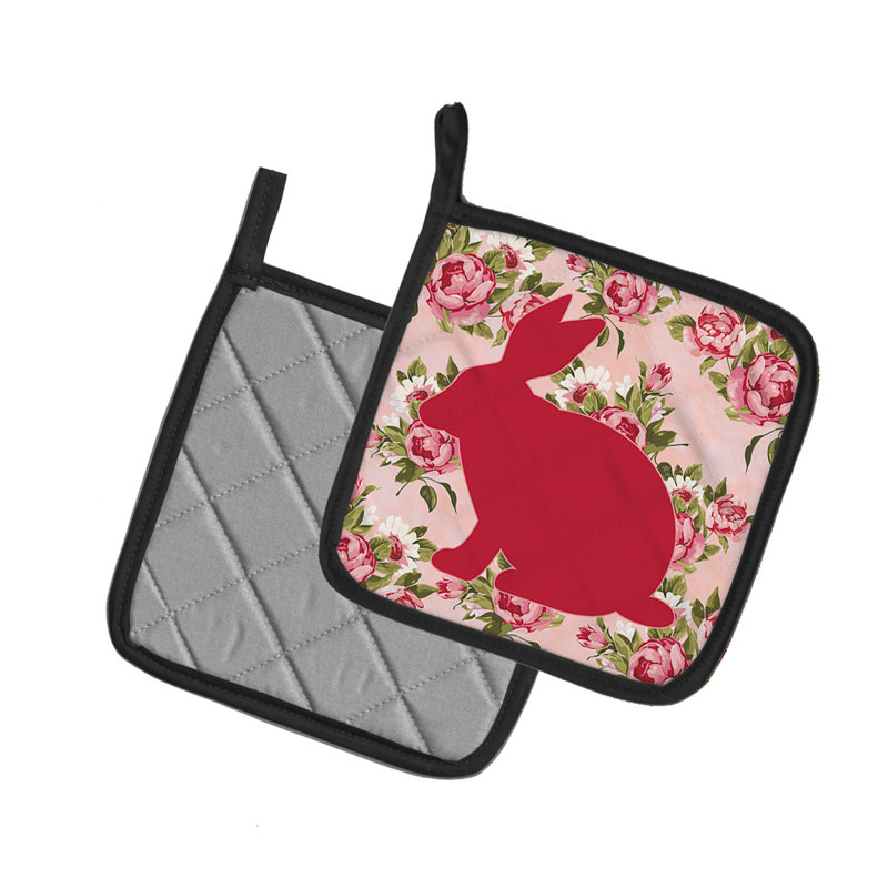 Cuisinier poignée de lapin à fleurs east urban home, Rose