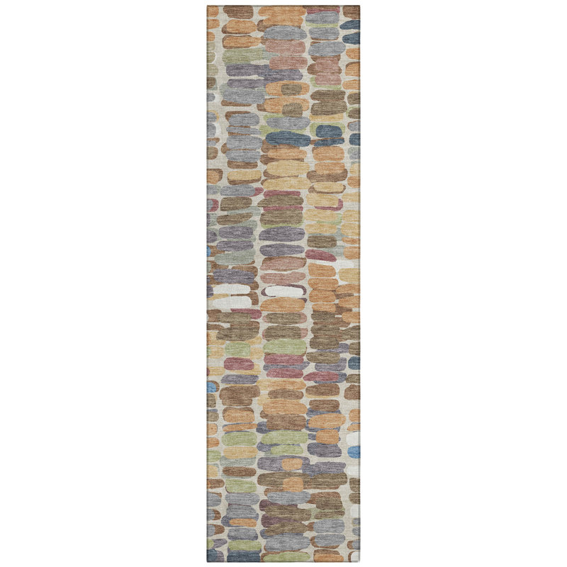 Machine Washable Indoor/Outdoor Molewski ACN2349 Abstract Rug, Runner 2'3" x 7'6"