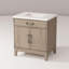 Meuble-lavabo simple en chêne gris 30 x 22 avec comptoir en quartz