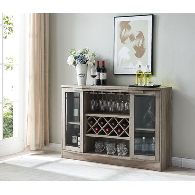 Glass Door, 7 Bottle, Wine & Bar Cabinet -  Jill Zarin, JZ32-STONE GR