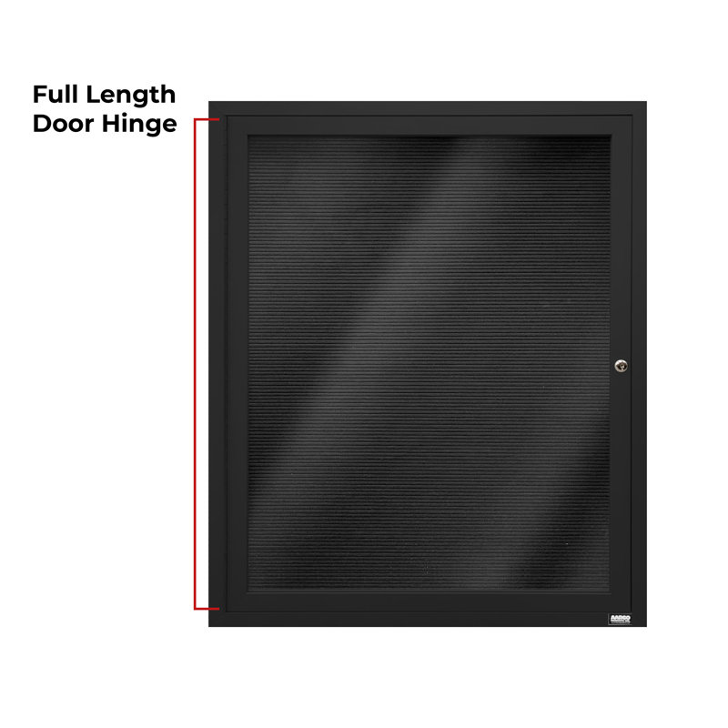 Tableau d'affichage mural fermé pour armoire d'annuaire, Noir thermolaqué, Un, H 36 po x l 30 po