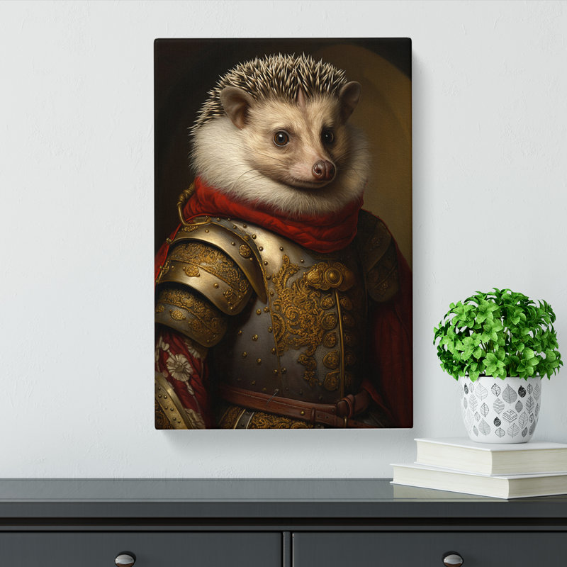 Hedgehog Renaissance Art - Wrapped Canvas, 60cm H x 40cm W x 3cm D