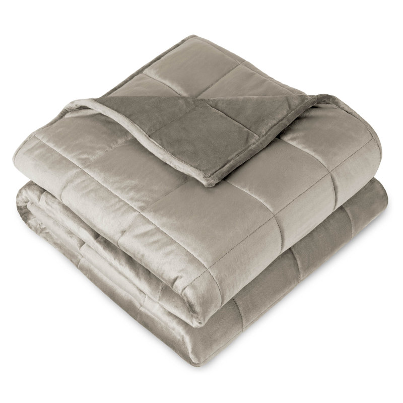 Couverture pondérée Minky, l 40 po x L 60 po, 10 lb, Taupe