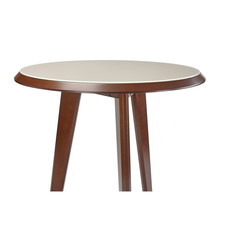 Brunswick Sao Bento 3 - Piece Pub Table Set – Solid Wood with Glass Top, Upholstered Bar Stools & Metal Footrest, Chestnut