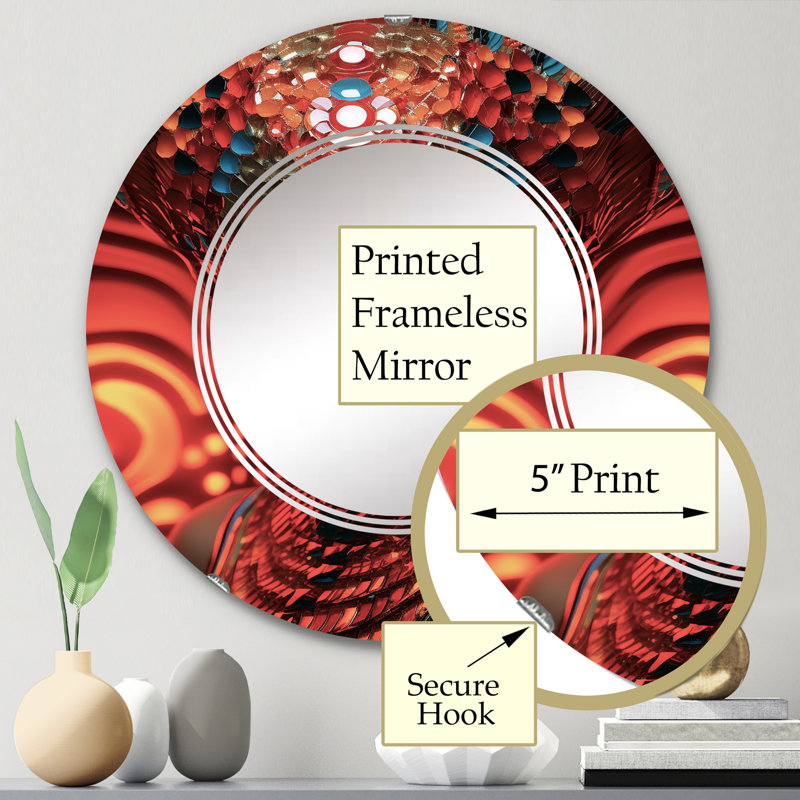 Cantillon - Miroir mural moderne rond, 24 po x 24 po