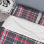 Tartan à carreaux rouge et bleu - Ensemble de housse de couette abstrait - Microfibre de polyester-1260469919