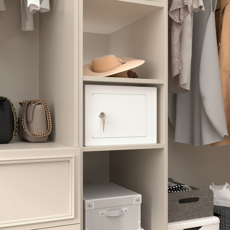 Mini Storage Safe With Key lock, White