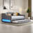 Modern Upholstered Daybed With Led Belt, Trundle And Button Tufted Design-115405859
