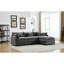 Couché 3 avec, en L moderne, chenille grise, design polyvalent en forme de L, canapé