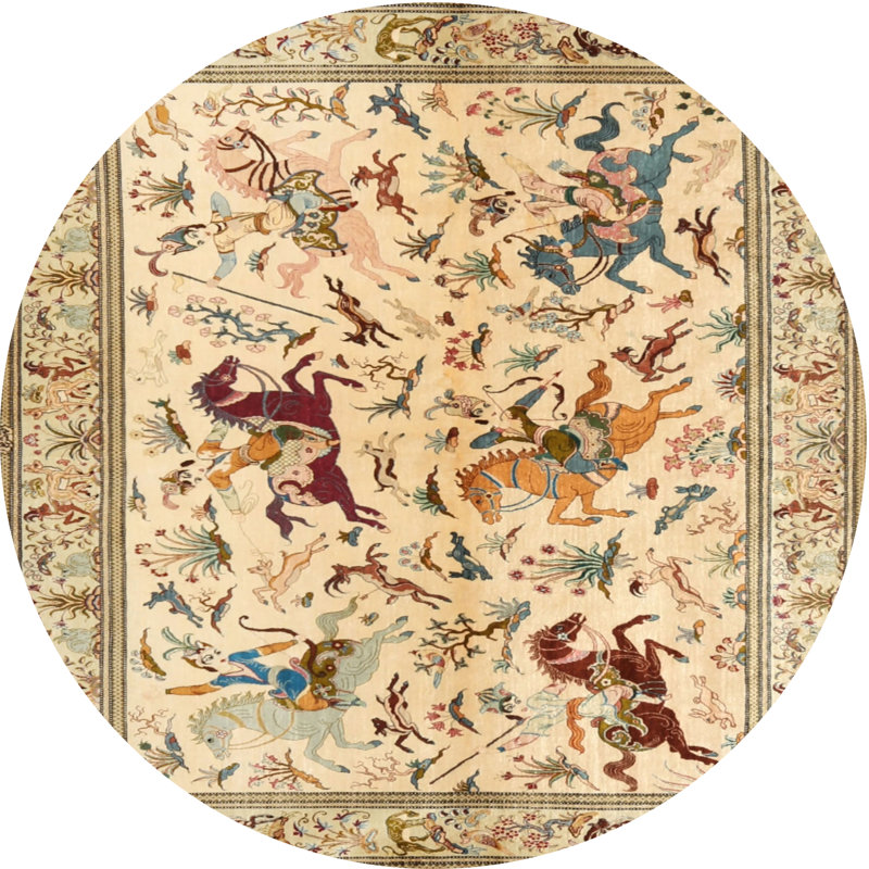 Caylah Oriental Indoor Rug, Round 7'