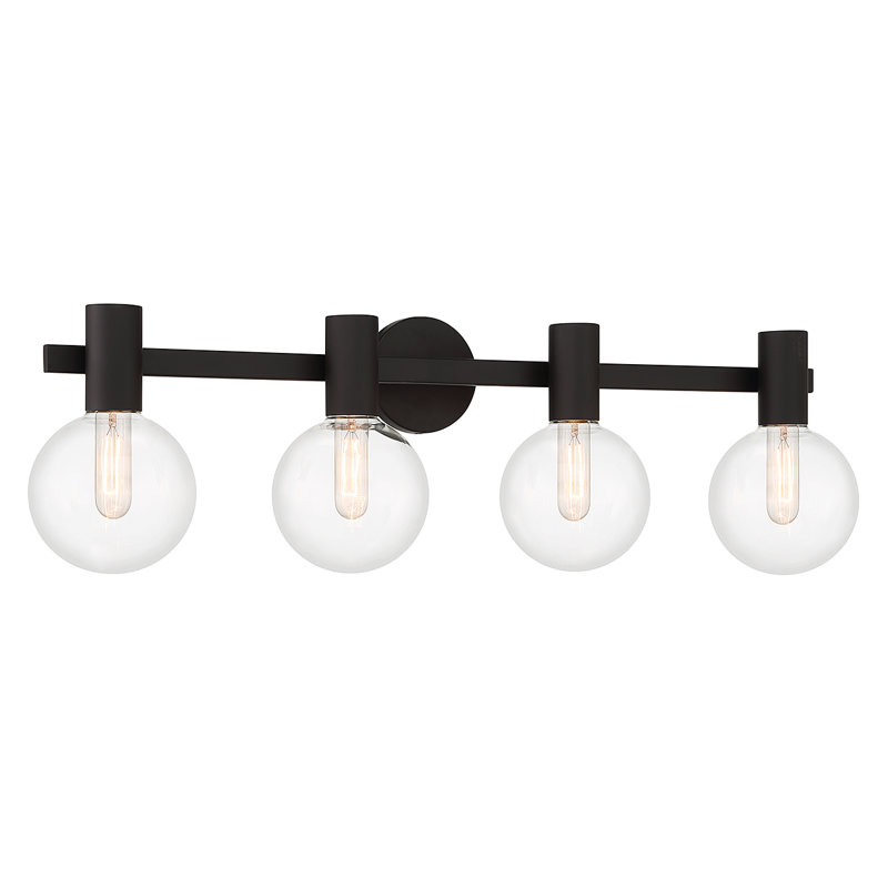 Ryenne 4-Light Vanity Light in Matte Black, Matte Black, 4 Lights, 10" H x 34" W x 34" D