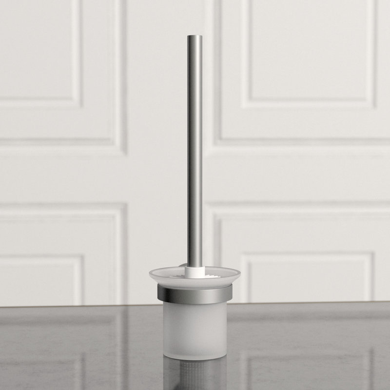 4600 Series 15.38" Metal Wall Mounted Toilet Brush and Holder, Brushed Stainless Steel