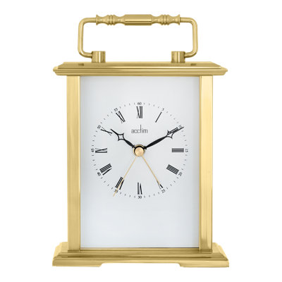 Acctim Gainsborough Mantel Clock Quartz Polished Metal Carriage Clock Energy Efficient Movement