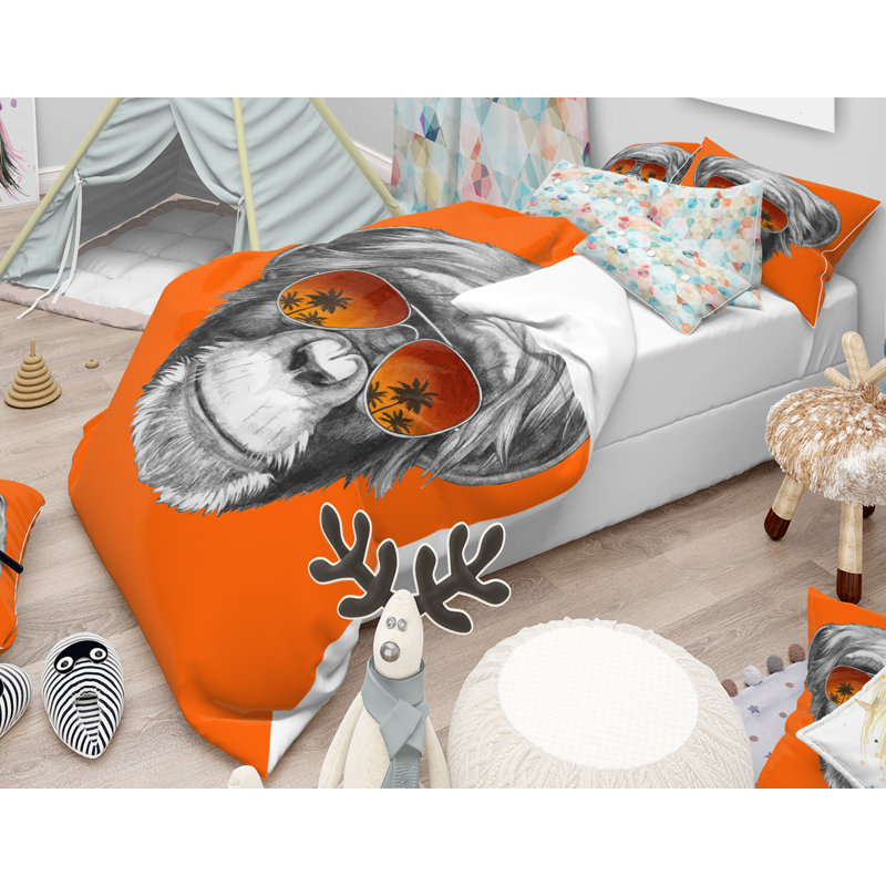 Ensemble de housse de couette tropical, Housse simple + 1 taie décorative