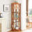American Classical Design Corner Glass Cabinet With Abundant Exquisite Space And Included For Wine Storage In Home Style Curved Adequate Bar Presentation