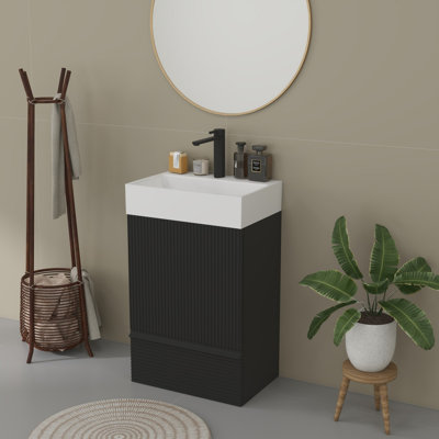 Meuble-lavabo autoportant de 20 po avec lavabo en céramique