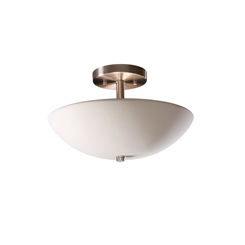 Custinne Ceramic Semi Flush Mount, Slate Marble, Brushed Nickel