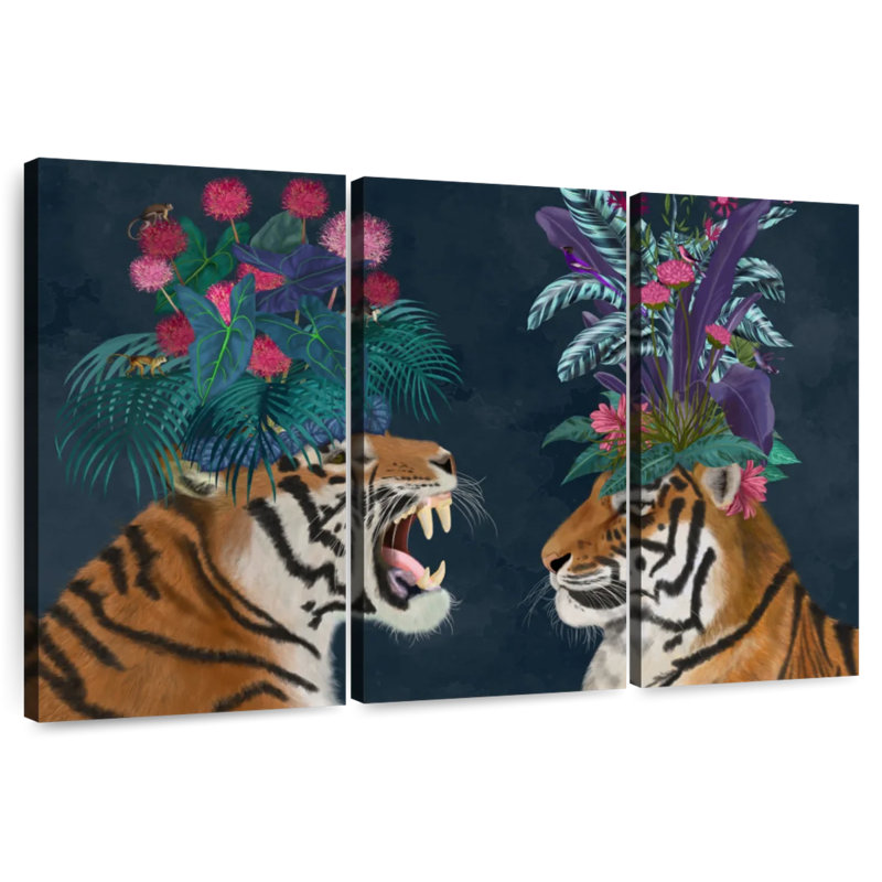 Brampt Hot House Tigers Pair Dark, 20'' H X 33'' W