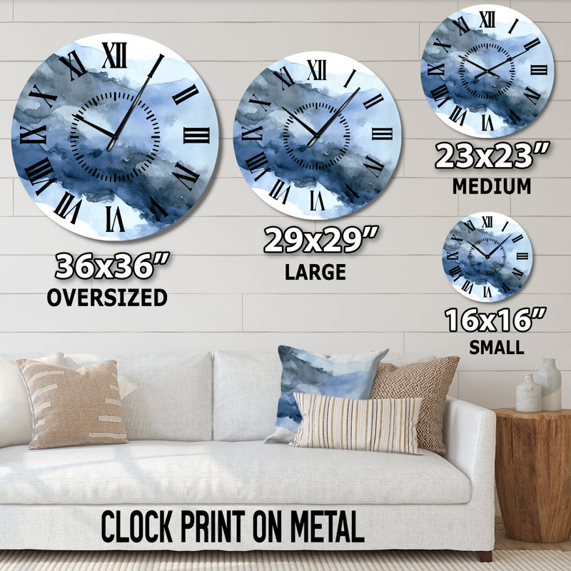 Horloge murale Sapphire Blue Nebula VII - Abstract, Grand