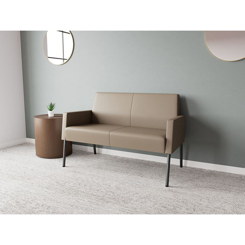 Mystic Lounge Reception Loveseat, Charcoal Steel, Modena Farro