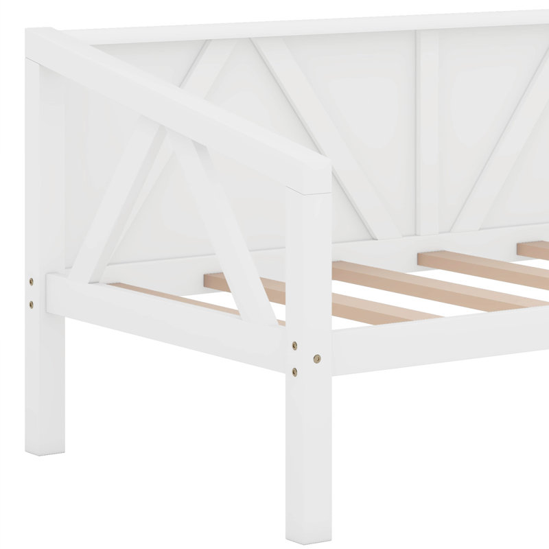 Lit de jour en bois, Blanc, Double