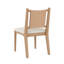Chaises de salle à manger rembourrées en chêne brut, dossier en jonc de mer et siège en bouclette, ensemble de 4-393645266-429227816