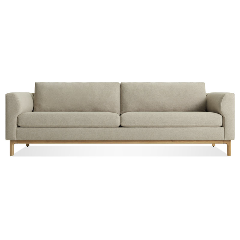 Guide Upholstered Sofa, White Oak, Sanford Oatmeal Basketweave, 31" H x 82" W x 36" D