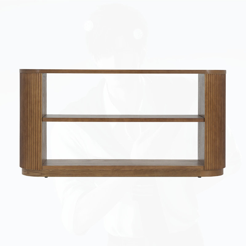Slim Console Table with Open Shelf, Brown