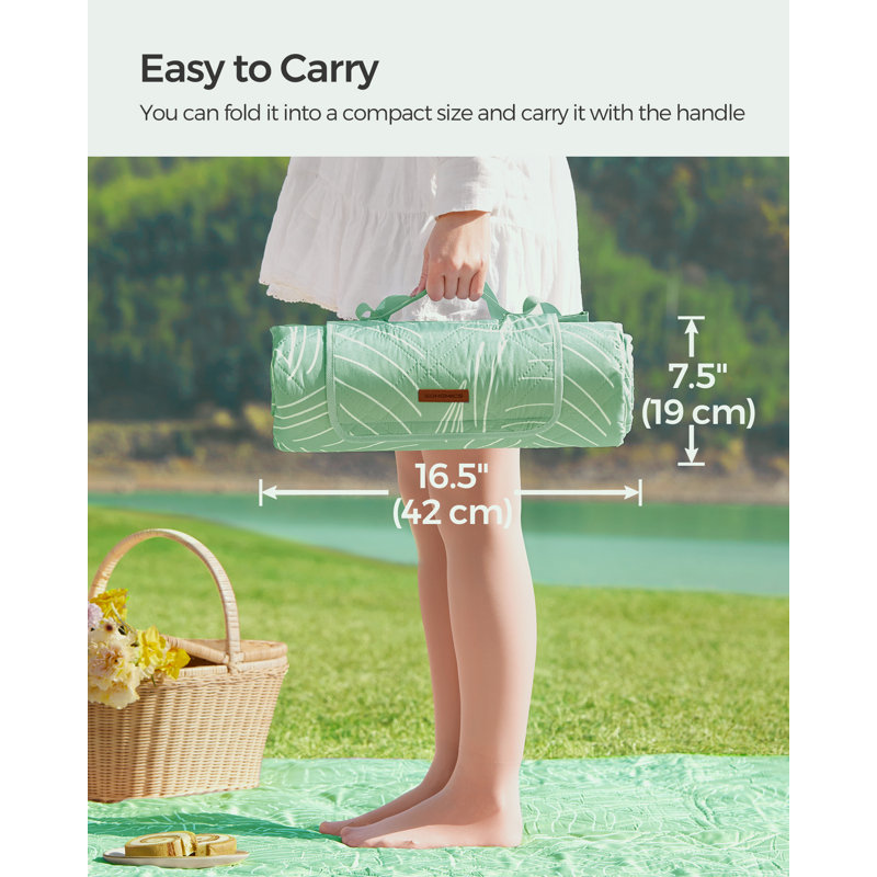 200x200cm Polyester Picnic Blanket, Green
