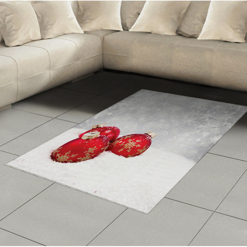 Christmas High Density Long Fiber Poly Threads Decorative Area Rug Carpet, Rectangle 4' x 5'8"