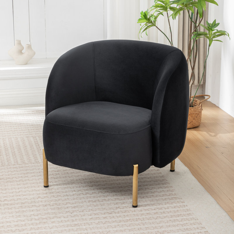 Chaise d'appoint rembourrée Edward, Noir
