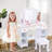 Kids Vanity Table And Chair Set, Princess Makeup Vanity With Mirror And Drawer,Vanity Set With Pretend Wood Makeup Playset, For 3-9 Yr(White)