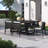 Trosclair 7 Piece Outdoor Patio Dining Table Set in Aluminum with Grey Cushions-104596852