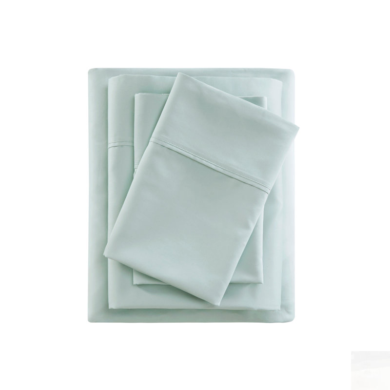 Ensemble de draps 4 pièces en mélange de coton rafraîchissant, évacuant l'humidité pour un sommeil confortable