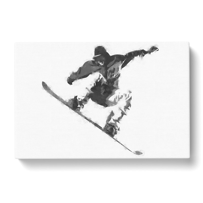 The Snowboarder - Wrapped Canvas Painting, 40cm H x 60cm W x 4cm D