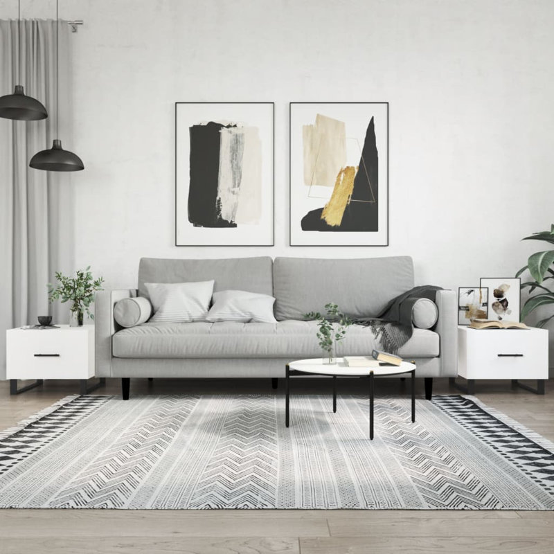 Sled Coffee Table with Storage, white