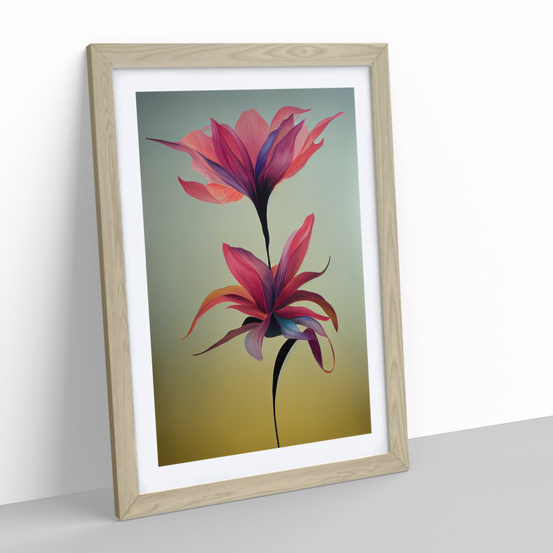 Brilliant Flowers - Single Picture Frame Print, 46cm H x 34cm W x 2cm D, Oak