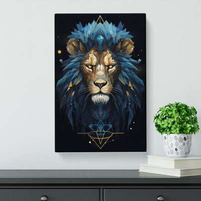 Leo Zodiac Geometric No.2 - Wrapped Canvas