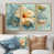 Toile avec cadre flottant or