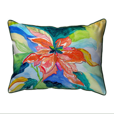  Poinsettia Zippered Indoor / Outdoor Rectangular Throw Pillow